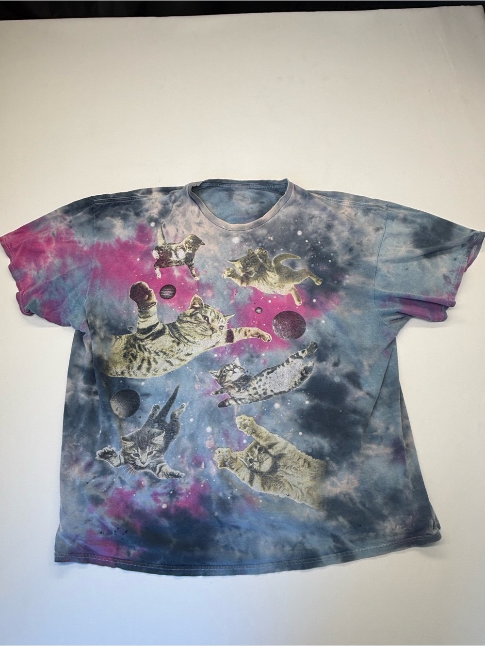 DOM Space Cat Galaxy Tie-Dye T-shirt